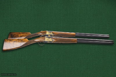 couple Browning FCS 25 shotguns with gold engraving, Fabrique Nationale Herstal S.A. Belgium, 1984