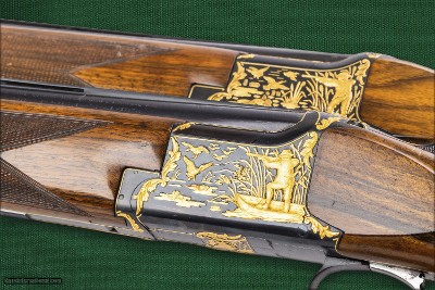 couple Browning FCS 25 shotguns with gold engraving, Fabrique Nationale Herstal S.A. Belgium, 1984 - Image 2 of 15