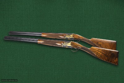 couple Browning FCS 25 shotguns with gold engraving, Fabrique Nationale Herstal S.A. Belgium, 1984 - Image 4 of 15
