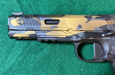 Nighthawk Custom Agent 2 Black and Gold Multicam 1911 Style Pistol Chambered in .45 ACP - Image 3 of 10