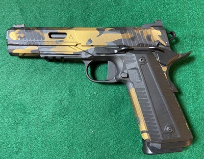 Nighthawk Custom Agent 2 Black and Gold Multicam 1911 Style Pistol Chambered in .45 ACP - Image 1 of 10