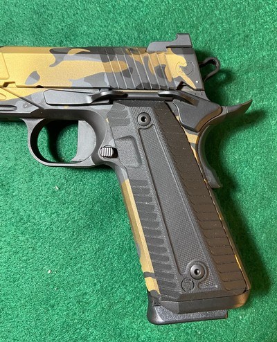 Nighthawk Custom Agent 2 Black and Gold Multicam 1911 Style Pistol Chambered in .45 ACP - Image 2 of 10
