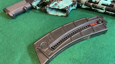 S&W M&P Model 15-22.22Cal LR in Robins Egg Blue Camo Platinum Finish - Image 6 of 13