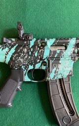 S&W M&P Model 15-22.22Cal LR in Robins Egg Blue Camo Platinum Finish - Image 3 of 13
