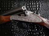 SIMSON SUHL THURINGENSIDE PLATE 12 GA. SXS WITHDEEP RELIEF HAND ENGRAVING - Image 3 of 20