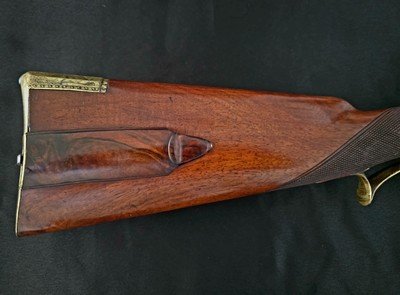 UNIQUE ANTIQUE OCTAGON BARRELED SXS SPORTING CAPE MUZZLE LOADER WITH HAMMER SAFETY MECHANISM - Image 6 of 20