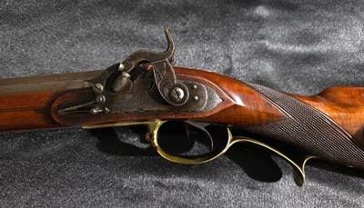 UNIQUE ANTIQUE OCTAGON BARRELED SXS SPORTING CAPE MUZZLE LOADER WITH HAMMER SAFETY MECHANISM - Image 3 of 20