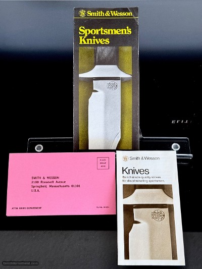 SMITH AND WESSON COLLECTORS KNIVES *
WARRANTY AND BROCHURES