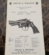 SMITH AND WESSON MODEL 27 UNISSUED FACTORY ORIGINAL REVOLVER MANUAL 3 INCH BARREL - 1 of 8