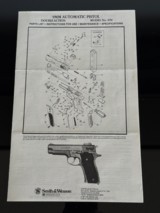 SMITH AND WESSON MODEL 659 SEMI AUTOMATIC MANUAL * WARRANTY * DOCUMENTATION - 10 of 10