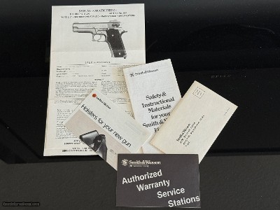 SMITH AND WESSON MODEL 659 SEMI AUTOMATIC MANUAL * WARRANTY * DOCUMENTATION