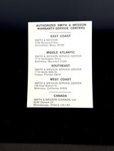 FACTORY ORIGINAL
CIRCA 1955 SMITH AND WESSON WARRANTY, SAFETY MANUAL , SERVICE STATION DOCUMENTATION - 7 of 8