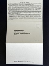 SMITH AND WESSON
FACTORY ORIGINAL DOCUMENTATION * WARRANTY - 2 of 7