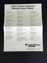 SMITH AND WESSON
FACTORY ORIGINAL DOCUMENTATION * WARRANTY - 7 of 7