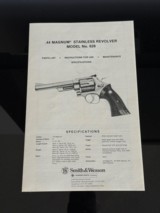 SMITH AND WESSON * FACTORY ORIGINAL * MODEL 629 REVOLVER PRESENTATION GRADE FACTORY MANUAL AND DOCUMENTS - 4 of 12