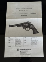 SMITH AND WESSON MODEL 25-5
COLT .45 CALIBER TARGET REVOLVER
MANUAL AND DOCUMENTS - 2 of 15