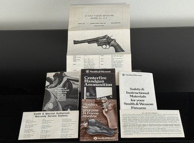 SMITH AND WESSON MODEL 25-5
COLT .45 CALIBER TARGET REVOLVER
MANUAL AND DOCUMENTS