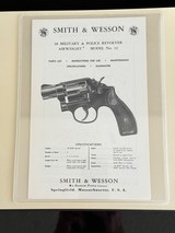 SMITH AND WESSON MODEL 12 AIR WEIGHT REVOLVER * UNCIRCULATED * NEVER FOLDED * FACTORY ORIGINAL MANUAL AND PARTS LIST - 6 of 11