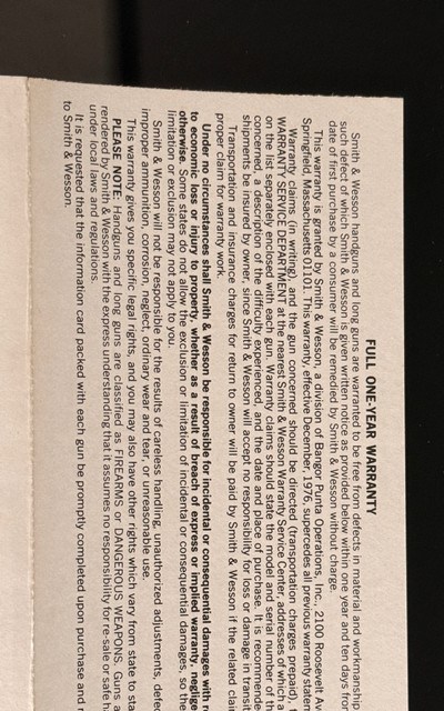 SMITH AND WESSON CHIEFS SPECIAL MODEL 36 NICKEL BOX AND MANUAL - Image 14 of 14