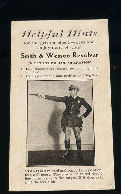 SMITH AND WESSON VINTAGE * HELPFUL HINTS * INSTRUCTION MANUAL * PREWAR-POSTWAR - Image 1 of 6