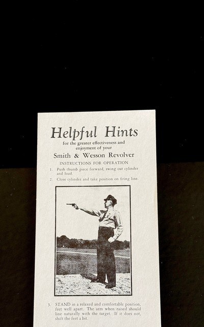 SMITH AND WESSON * K-38 *COMBAT MASTERPIECE * FACTORY BOX * HELPFUL HINTS MANUAL *VCI PAPER * BORE BRUSH - Image 12 of 15