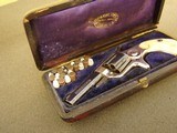 CASED BLUE & NICKEL IVORY GRIPPED COLT NEW LINE .22 REVOLVER - 12 of 15