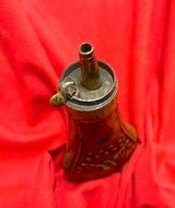 Small Antique Colt Pocket Pistol Powder Flask with Eagle, Shield, Stars, Crossed Pistols, E. Pluribus Unum Banner, Dixon & Sons Spout - 3 of 10