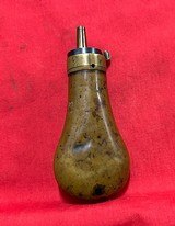 Small Antique Colt Pocket Pistol Powder Flask with Eagle, Shield, Stars, Crossed Pistols, E. Pluribus Unum Banner, Dixon & Sons Spout - 2 of 10