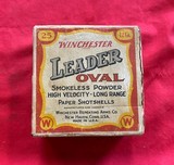 Full & Sealed Winchester Leader Oval 2-Piece 12 Ga. Shotshell Box - Scarce & NICE! - 2 of 9