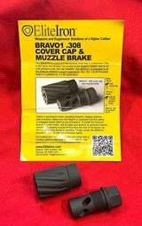EliteIron BRAVO1 .308 NATO Cover Cap & Muzzle Brake 5/8x24 Threads NOS - 2 of 6
