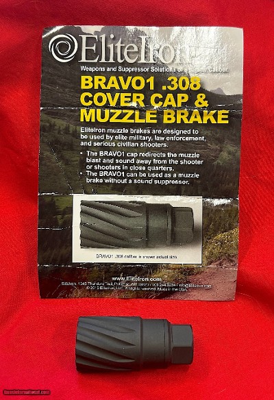 EliteIron BRAVO1 .308 NATO Cover Cap & Muzzle Brake 5/8x24 Threads NOS