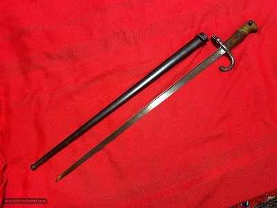 French M1874 Gras Sword Bayonet & Scabbard St. Etienne Dated 1876 - MINTY!