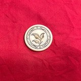 RARE!! Antique 1800's Old West Poker Chip w/ Hand Scrimshaw Floral Motif Design - 1 of 3