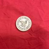 RARE!! Antique 1800's Old West Poker Chip w/ Hand Scrimshaw Floral Motif Design - 2 of 3