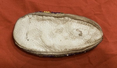 Exceptional Pair of Vintage Plains-Style Native American Beaded Hide Children’s Moccasins - Image 4 of 6
