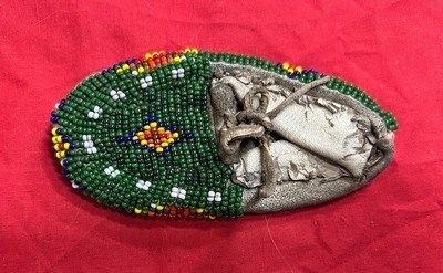 Exceptional Pair of Vintage Plains-Style Native American Beaded Hide Children’s Moccasins - Image 3 of 6