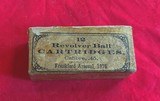 1875 Frankford Arsenal .45 Colt & Schofield Partial Box & Cartridges - Scarce!