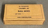 Winchester Olin WCC .45 ACP Military 230gr Ball M1911, Mfg 1971 - 1 of 6