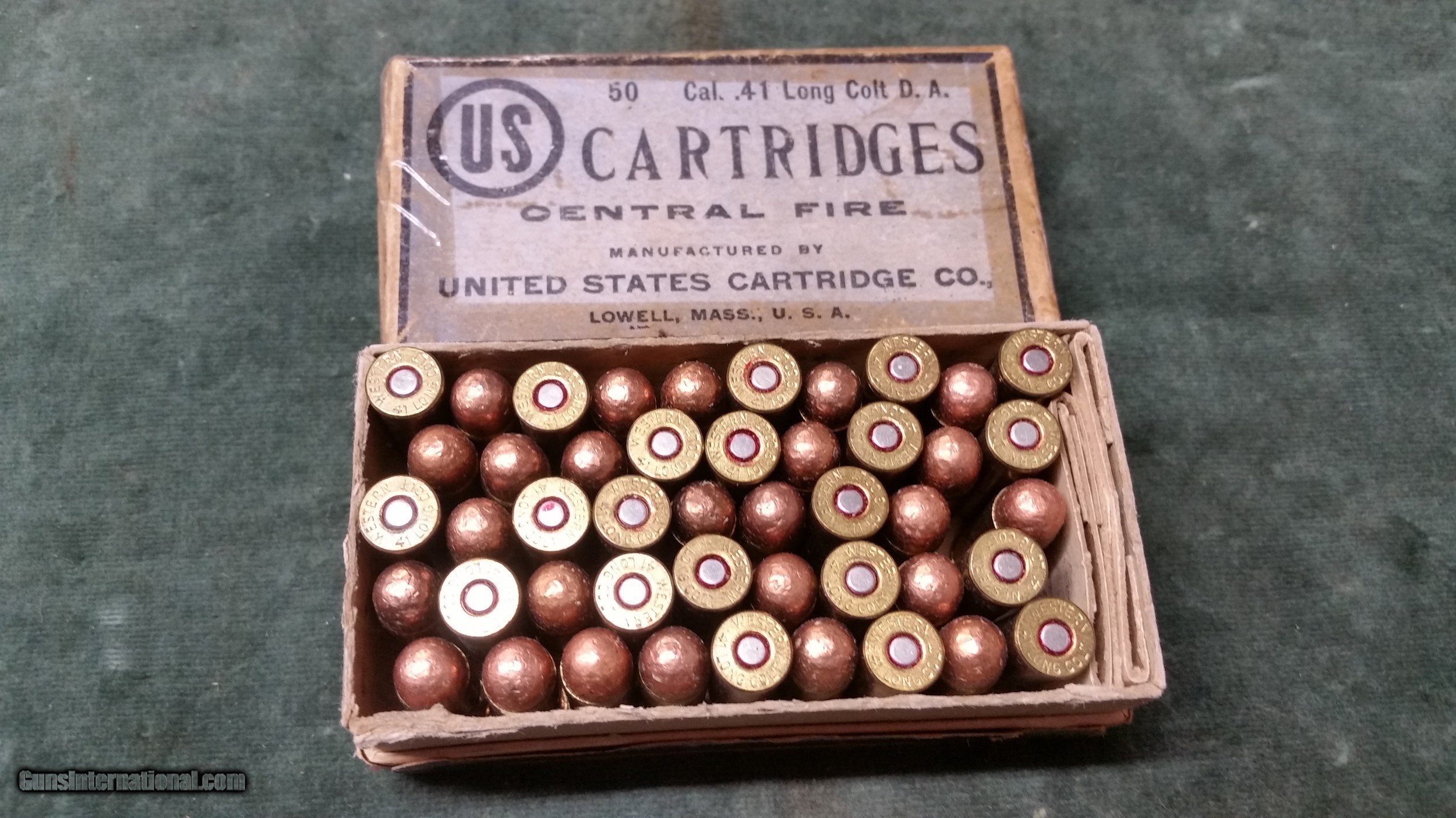 US Cartridges original box of 41 long Colt, 46 cartridges