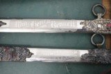 A recently discovered collection of Turn of the Century, Highly Engraved, Ornate Ivory Handled Ceremonial Swords. Some pre 1900, some Post 1900. - 3 of 6
