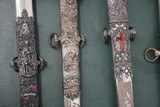 A recently discovered collection of Turn of the Century, Highly Engraved, Ornate Ivory Handled Ceremonial Swords. Some pre 1900, some Post 1900. - 6 of 6