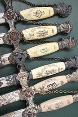 A recently discovered collection of Turn of the Century, Highly Engraved, Ornate Ivory Handled Ceremonial Swords. Some pre 1900, some Post 1900. - 2 of 6