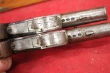 Mace & Evans Pair of Small Screw on Barrel Flintlock Pistols w/case Flask and Mold. - 4 of 4