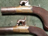 Pair of John Clough, Bath England, Cased Muff Pistols, Approximately 38 Caliber. - 2 of 5