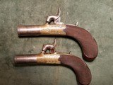 Pair of John Clough, Bath England, Cased Muff Pistols, Approximately 38 Caliber. - 4 of 5