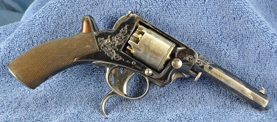 Original Cased Tranter 3rd Model Revolver VGC sold by B.A. Beckwith London 80 bore / .380 - Image 8 of 15