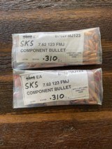 2 Packages 100 ea SKS 7.62 123 Gr FMJ .310 Dia. - 1 of 1