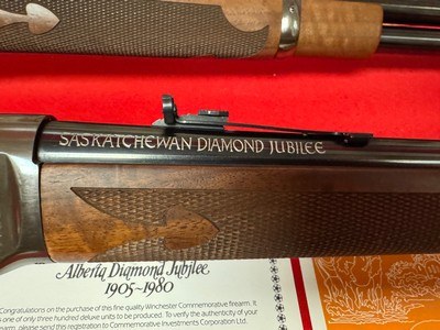 Winchester Matched Serial Set – Alberta & Saskatchewan Diamond Jubilee Model 94s – New Old Stock - Image 9 of 21