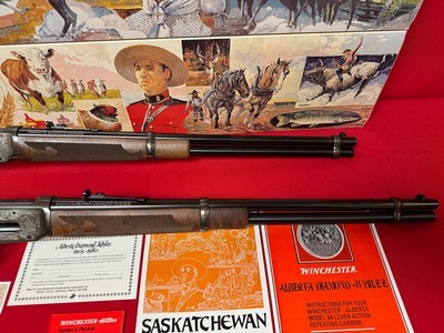 Winchester Matched Serial Set – Alberta & Saskatchewan Diamond Jubilee Model 94s – New Old Stock - Image 11 of 21