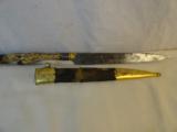 1850's Deers Foot etched panel bowie knife - 1 of 3